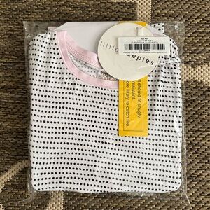 Little Sleepies Pink Trim Polka Dot Pajamas